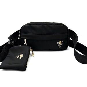 Valentino Orlandi Vegan Leather Black Belt Bag NWT